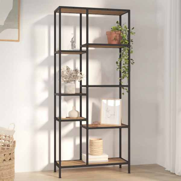 vidaXL Bücherregal 80x30x180 cm Stahl und Holzwerkstoff, 336359