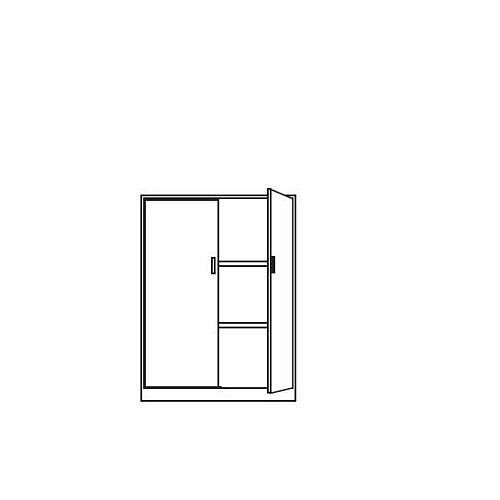 Deskin Flügeltürenschrank CONCEPT LINE, Buchedekor, Korpus Metall Alusilber, B 800 x H 1160 x T 420 mm, inkl. Topplatte, 2 Fachböden, 3 Ordnerhöhen, 270240
