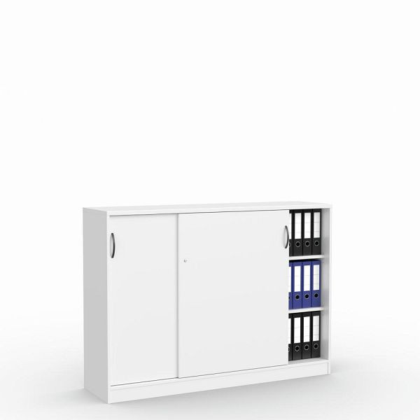 Deskin Schiebetürenschrank MULTI M, Dekor weiß, B 1600 x H 1145 x T 420 mm, 273443