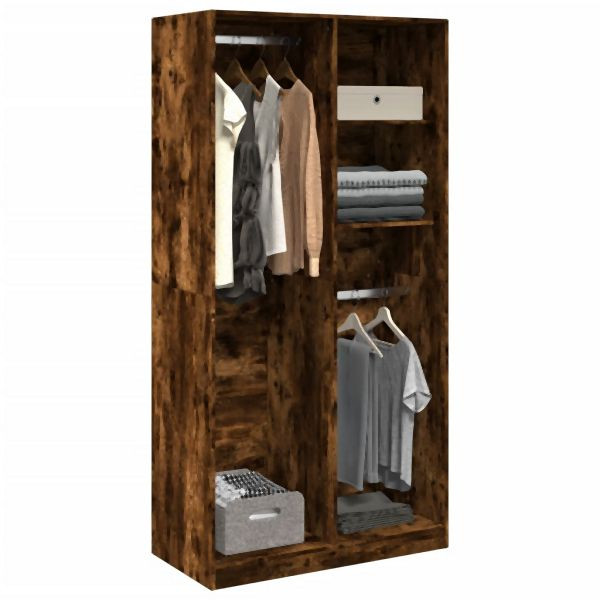 vidaXL Kleiderschrank Räuchereiche 100x50x200 cm Holzwerkstoff, 3307769