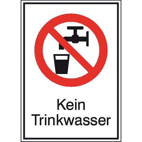 Stein HGS Kombischild, Kein Trinkwasser, 210x297mm/Alu,hart, 51.a6072