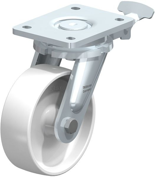 Blickle LO-PO 150G-RI4 Stahlgeschweißte Schwerlast-Lenkrolle, Polyamid, Weiß, 852809