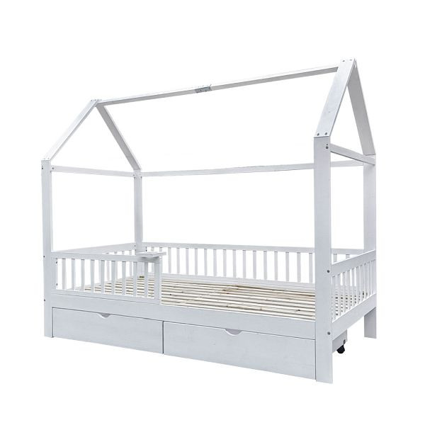 HOME DELUXE Kinderbett STERNENLAND mit Schubladen – 90 x 200 cm Weiß, 20779