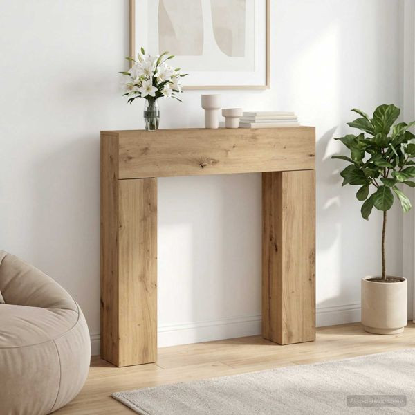 vidaXL Kaminumrandung Artisan-Eiche 102 x 18 x 100,5 cm Holzwerkstoff, 8006605