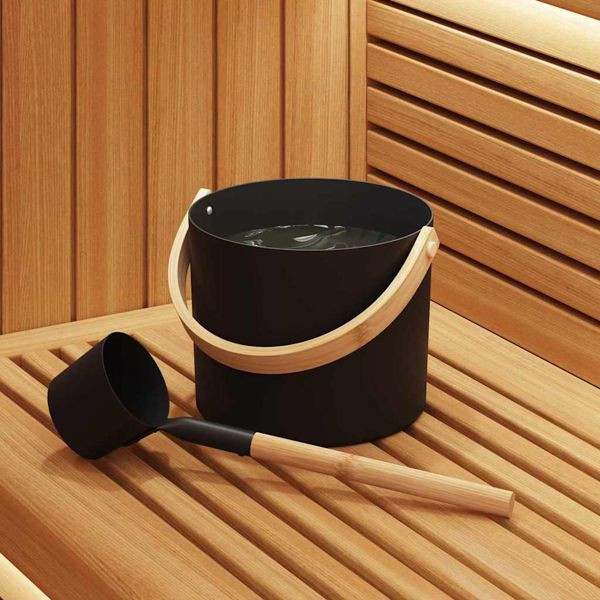 vidaXL Sauna Zubehör Set 2 pcs Schwarz, 42023426, 8721359395402