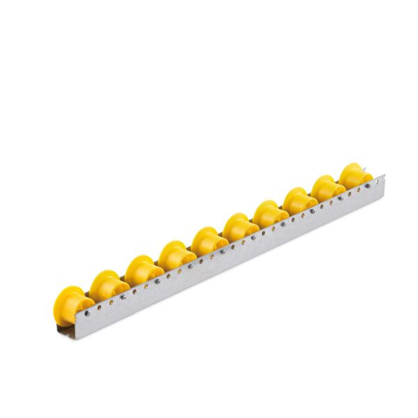 Torwegge Superfix-Leiste, Gesamtbauhöhe 47 mm, Teilung 50 mm, Rollentyp SF-SP, Lagerung Gleitlager, Tragkraft pro Rolle 12 kg, 0040975