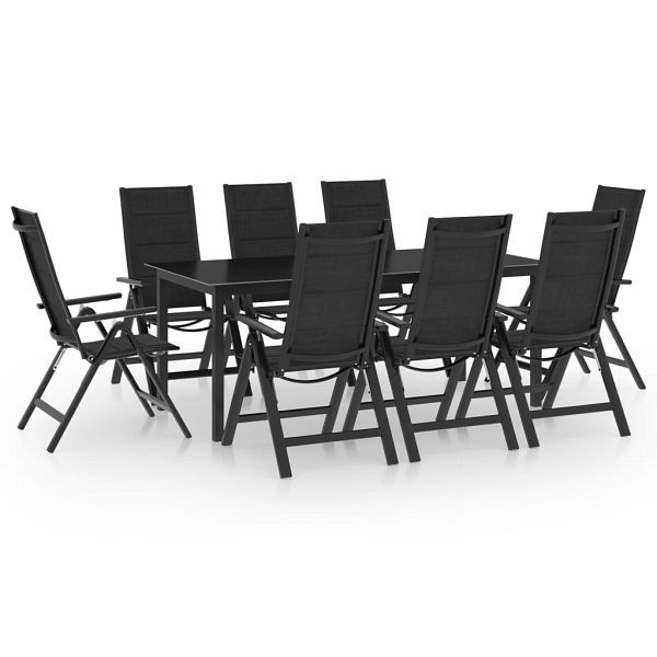 vidaXL 9-teilig Garten-Essgruppe Aluminium Anthrazit, 3070642