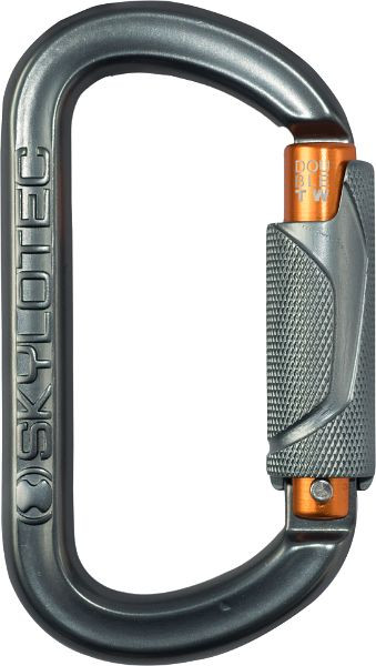 Skylotec Karabiner Twistlock, grau, Produktkarte DOUBLE-O TWIST, Al, grau, an Produktkarte, H-176-TW-PK