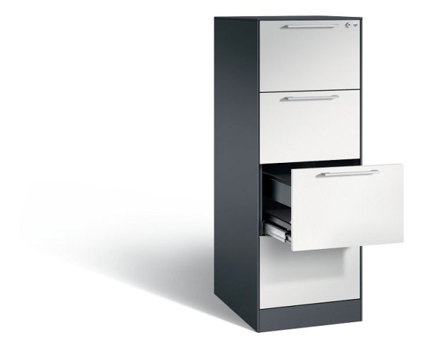 C+P Hängeregistraturschrank Asisto, H1310xB440xT600mm, Farbe: Schwarzgrau / Lichtgrau, Bügelgriff, 146225-411 S10035