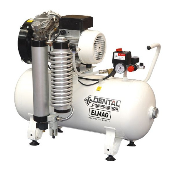 ELMAG Dentalkompressor 350/8/50W - liegend, EXTREME 3D 50L 2, 00CV, inklusive Adsorptionstrockner, 21111