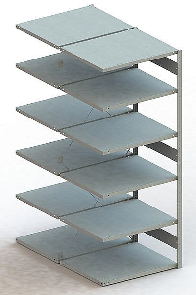 Meta S3 Steckregal CLIP 230 DAR 2500x1000x800 mm, verzinkt, Bodenanzahl: 2 x 6, 200180843