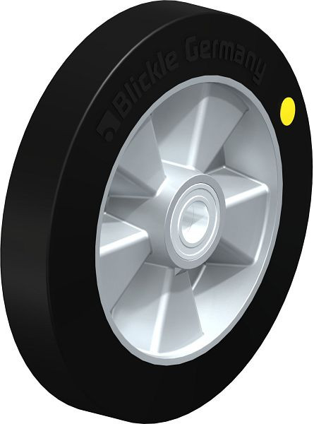 Blickle ALEV 250/25K-EL Rad aus Elastik-Vollgummi, Schwarz, 667881