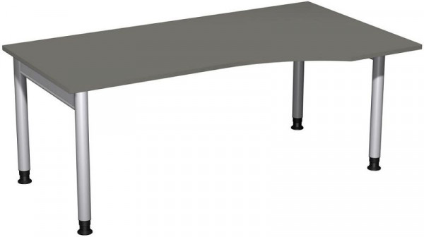 geramöbel PC-Schreibtisch rechts höhenverstellbar, 1800x1000x680-820, Graphit/Silber, N-657305-GS