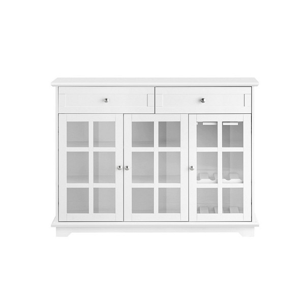 SoBuy Sideboard mit 2 Schubladen Weiß 119x40x90 cm, Modern, FSB77-W