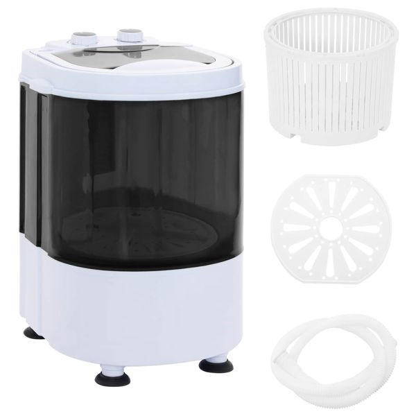 vidaXL Mini-Waschmaschine mit Einzelwanne 2,6 kg Schwarz und Weiß, 42039108