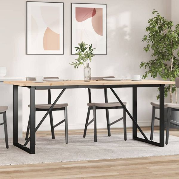 vidaXL Esstisch O-Gestell 180x90x75,5 cm Massivholz Kiefer & Gusseisen, 3282744