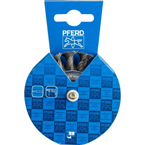 Pferd Rundbürste mit Schaft, gezopft POS RBG 7006/6 ST 0,35, VE: 10 Stück, 43702001