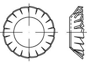 Fächerscheiben DIN 6798 Federstahl V 3,2 VE=S (5000 Stück)