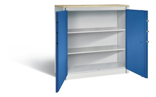 C+P Feuerschutzschrank Certos, H1226xB1200xT500mm, Farbe: Lichtgrau / Enzianblau, Klinkengriff, 3 OH, 1181-00 S10561