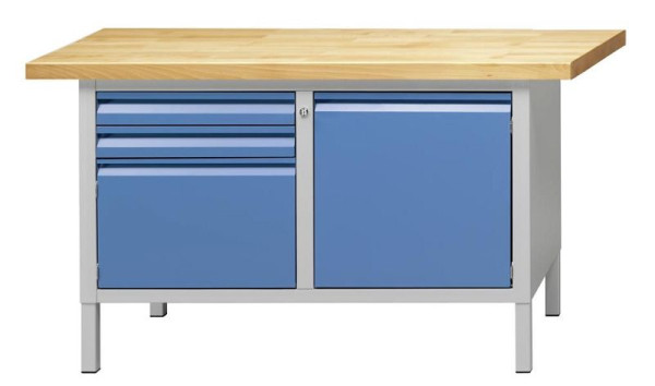 ANKE Werkbänke Kastenwerkbank, Modell 111 E, 1500 x 700 x 850 mm, RAL 7035/5012, BMP 50 mm, 510.057