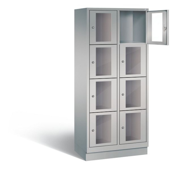 C+P Schließfachschrank Classic, H1800xB810xT500mm, Farbe: Weißaluminium, 8020A224 S10010