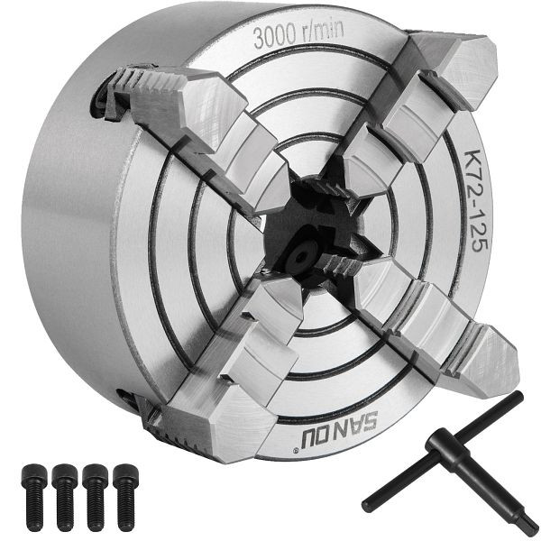 VEVOR 4 Backenfutter K72-125mm Vierbackenfutter Drehbankfutter Drehbank Chuck, KPK72-12500000001V0