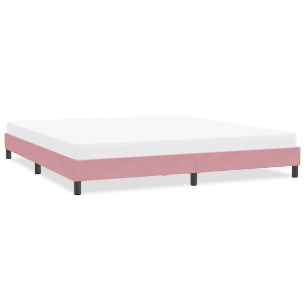 vidaXL Bettgestell ohne Matratze Rosa 200x220 cm Samt, 4101426