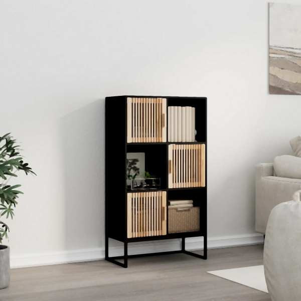 vidaXL Highboard Schwarz 70x35x125 cm Holzwerkstoff, 352137