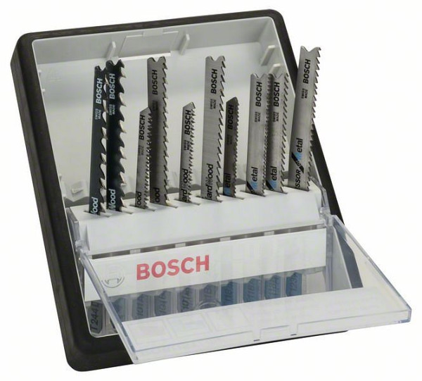 Bosch Stichsägeblatt-Set Robust Line Wood and Metal, T-Schaft, 10-teilig, 2607010542