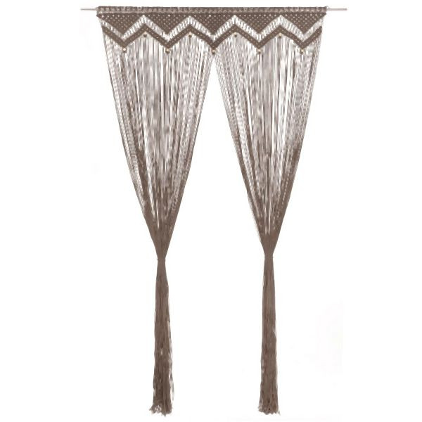 vidaXL Makramee Vorhang Taupe 140x240 cm Baumwolle, 323980