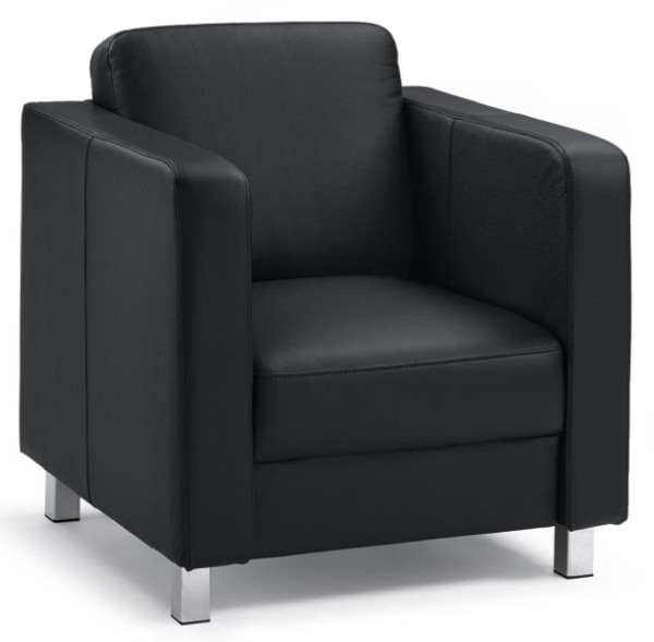 Deskin Sessel AREZZO, Füße verchromt, Kunstleder, Farbe schwarz, 285377