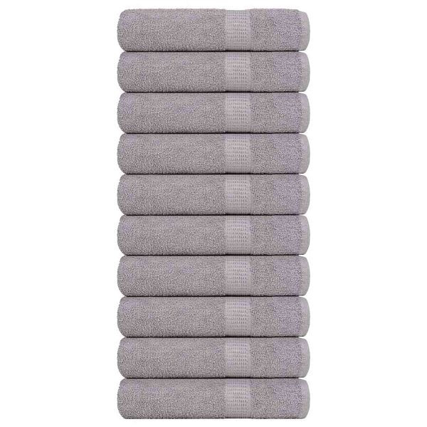 vidaXL Duschtücher 10 Stk. Grau 70x140 cm 360 g/m² 100% Baumwolle, 136835