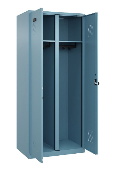 C+P Schwarz-Weiß-Spind Evolo PLUS, 2 Abteile, 1850x800x500mm, 0010/0010, Drehriegel, 049002-22 S10021