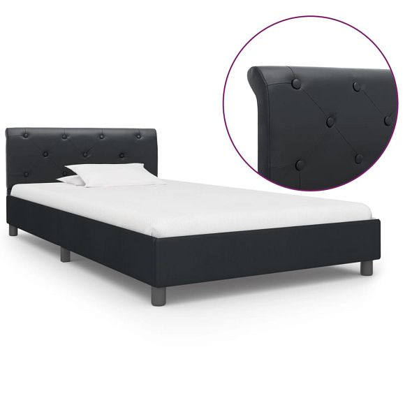 vidaXL Bettgestell Schwarz Kunstleder 100 x 200 cm, 284877