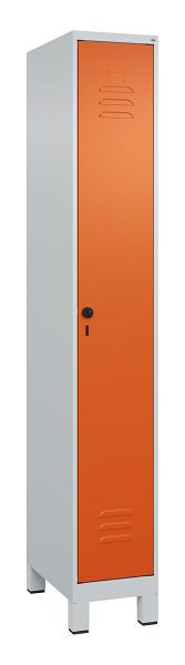 C+P Umkleidespind Classic PLUS mit Mitteltrennwand, Füße, 1950x300x500mm, 7035/2004, Drehriegel, 080010-10F S10036