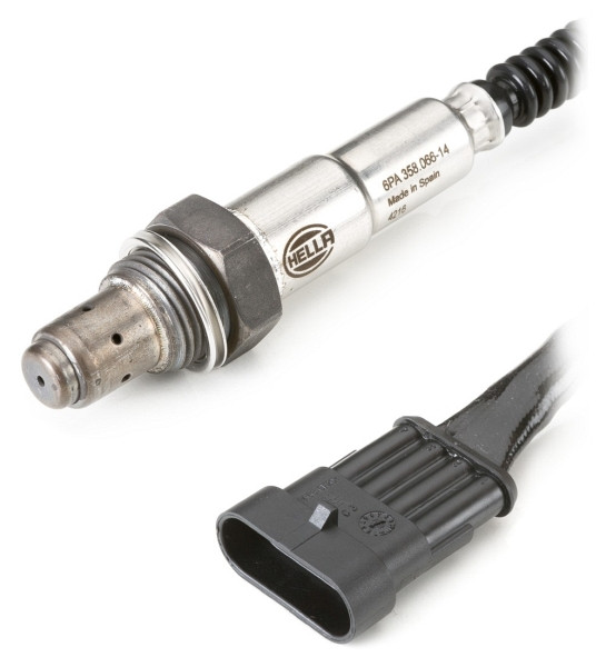 HELLA Lambdasonde, 4-polig, Kabel: 350mm, 6PA 358 066-141