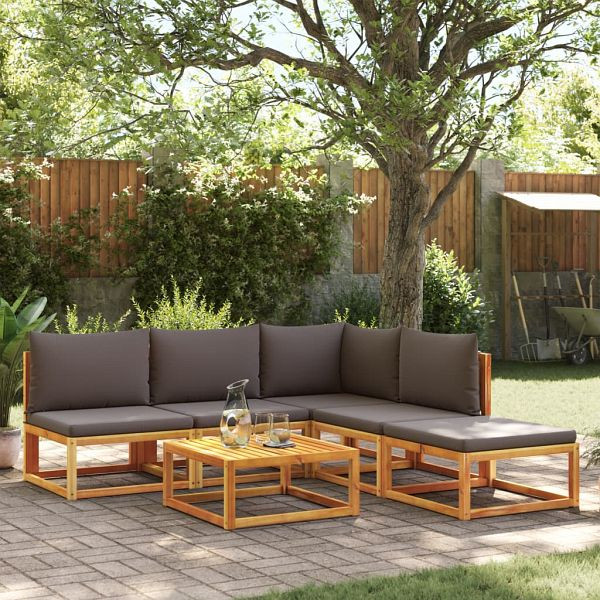 vidaXL 6-teilig Garten-Sofagarnitur mit Kissen Massivholz Akazie, 3278841