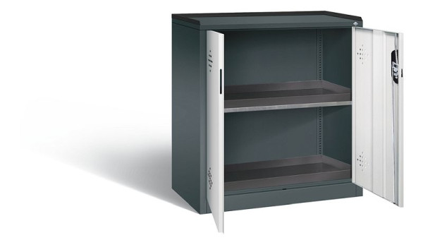 C+P Umweltschrank Acurado, H1000xB930xT500mm, Farbe: Anthrazitgrau / Lichtgrau, Muldengriff, 8821-316 S10102