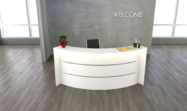 Kerkmann Bari Bogentheke, B 2574 mm x T 1225 mm x H 1120 mm, Farbe: weiß, (Montage), 21354010-1