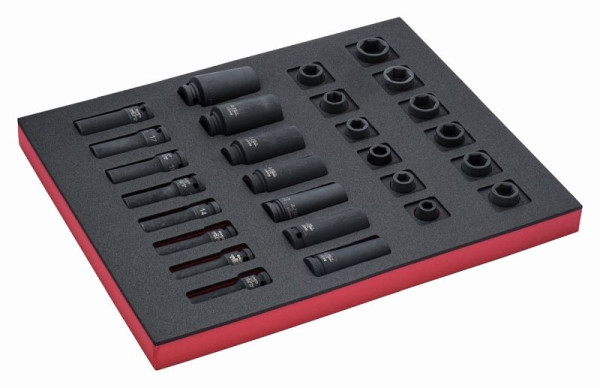 Bahco 2/3 Einlage, Kraft‐Steckschlüssel + Zubehör 1/2", 27-teilig, FF1F2203