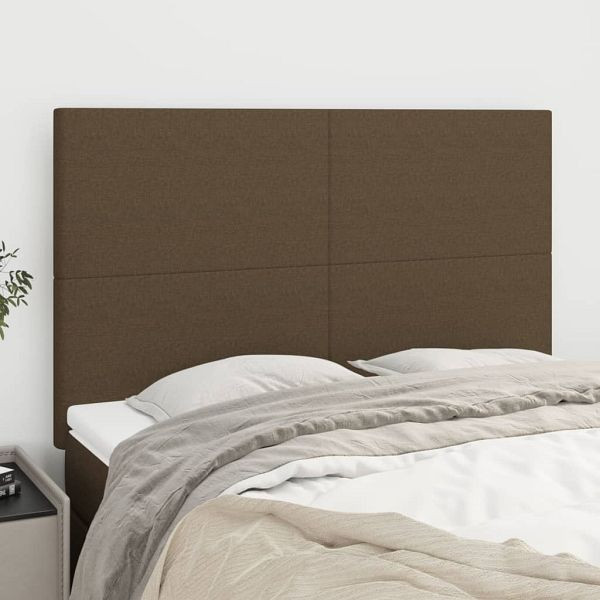 vidaXL Kopfteile 4 Stück Dunkelbraun 72x5x78/88 cm Stoff, 3116053