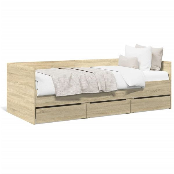 vidaXL Tagesbett mit Schubladen Sonoma-Eiche 90x190 cm Holzwerkstoff, 3280827