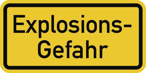 Moedel Explosionsgefahr, Aluminium, reflektierend RA1 (Typ 1), 600x300 mm, 55119