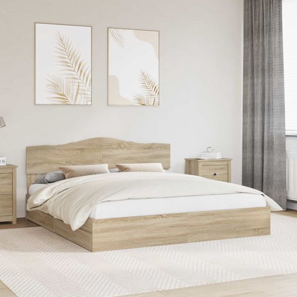 vidaXL Aufbewahrungsbett Sonoma-Eiche 180 x 200 cm Holzwerkstoff, 3413070