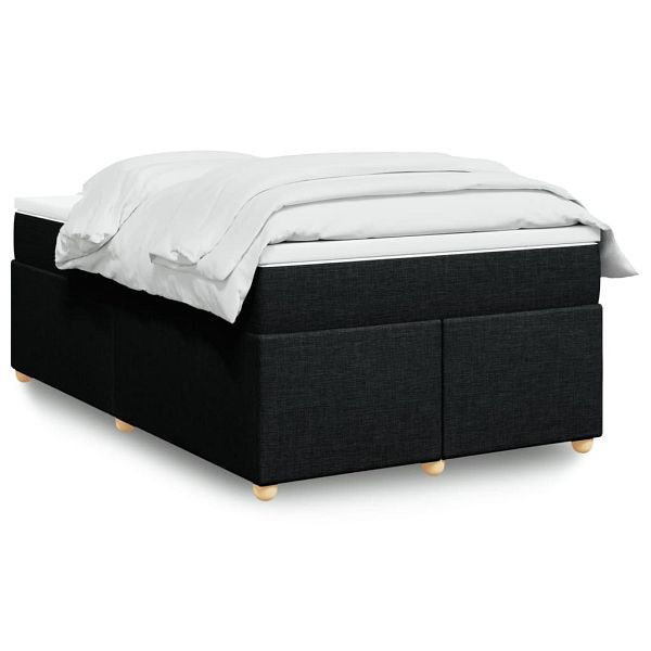 vidaXL Boxspringbett mit Matratze Schwarz 120x200 cm Stoff, 3285368