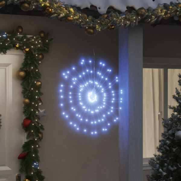 vidaXL Weihnachtsbeleuchtungen Feuerwerk 8 Stück 140 LEDs Kaltweiß 17cm, 3190513