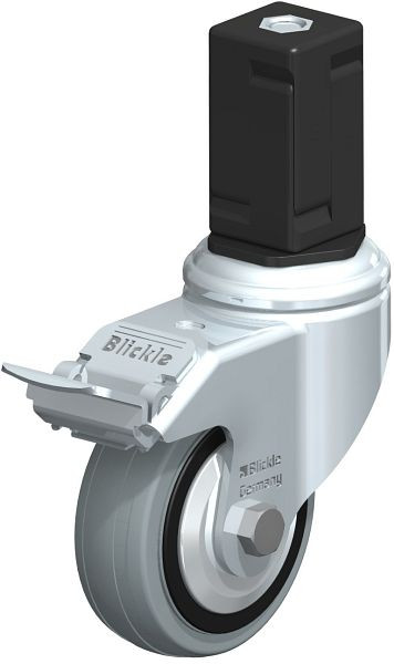 Blickle LKRA-VPA 80K-11-FI-FA-EV17 Apparate-Lenkrolle mit Expander & Feststeller, Vollgummi, Grau, 848111