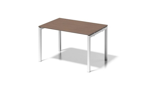 Bisley Cito Schreibtisch, 730 mm höhenfixes U-Gestell, H 19 x B 1200 x T 800 mm, nußbaum/verkehrsweiß, DUF1208WN396