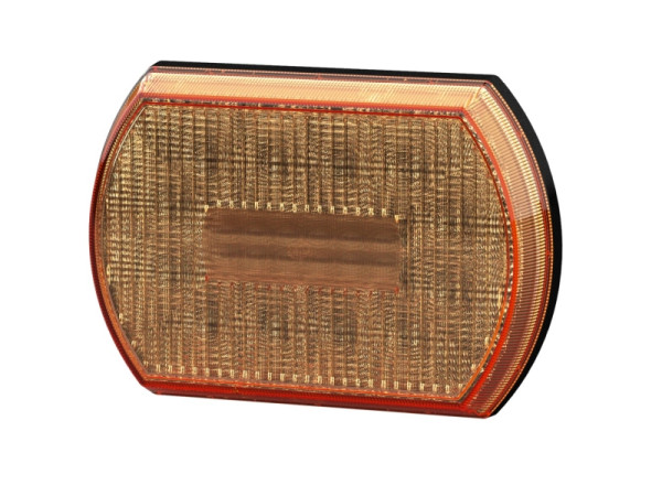 HELLA Blinkleuchte, Shapeline Tech, LED, 12/24V, geschraubt/Einbau, Lichtscheibenfarbe: gelb, AMP, 2-polig, hinten links/hinten rechts, 2BA 013 330-021