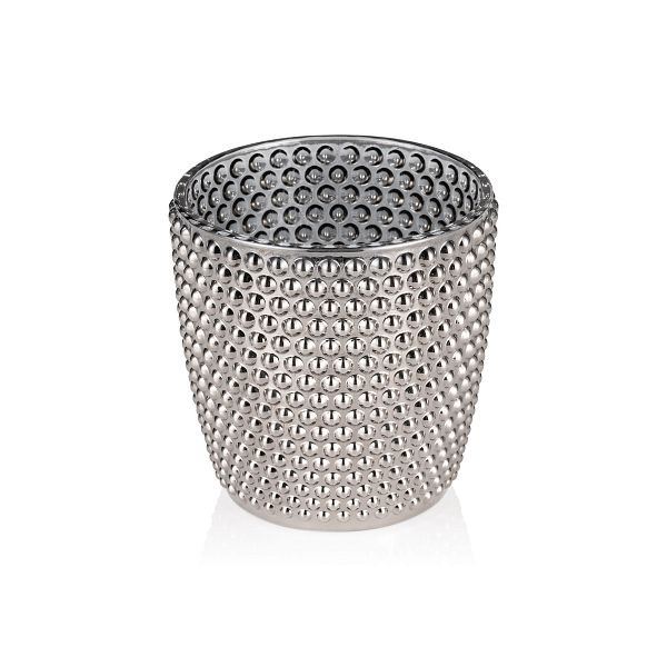 WAS Teelichtglas Nubs Metallic Cone YUYU, Ø 9 cm, Höhe 9 cm, Glas, 4109009